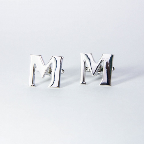 картинка Запонки "Буква «M»" крупные от магазина  ВсемЗапонки