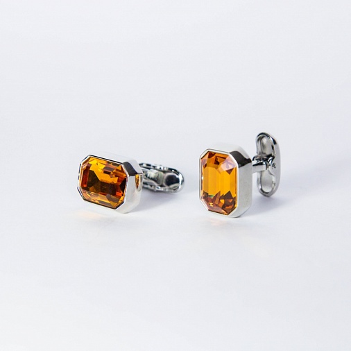 картинка Запонки с кристаллами "Апельсин" от магазина ВсемЗапонки